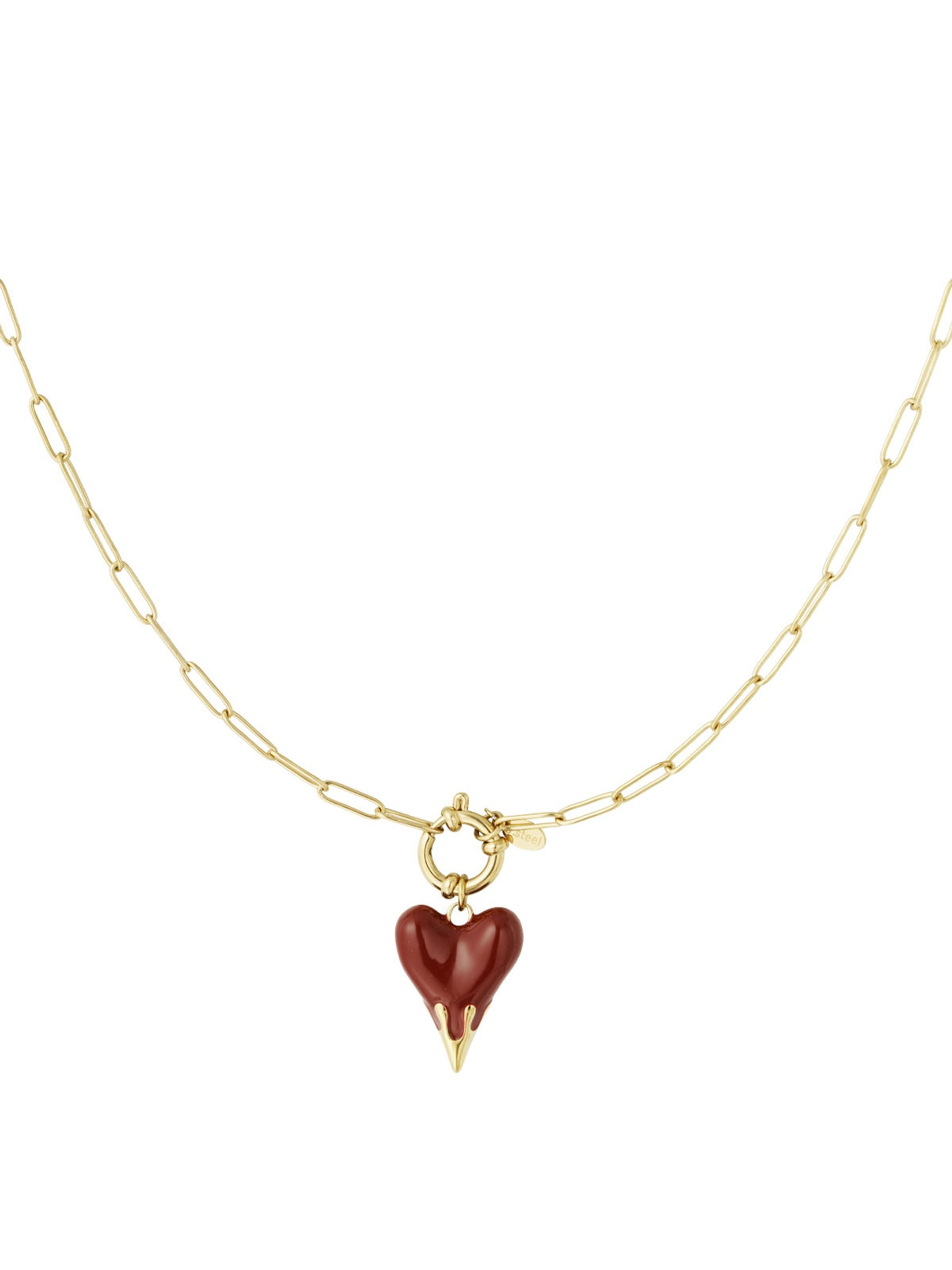 Bordeaux Heart Ketting | Goud