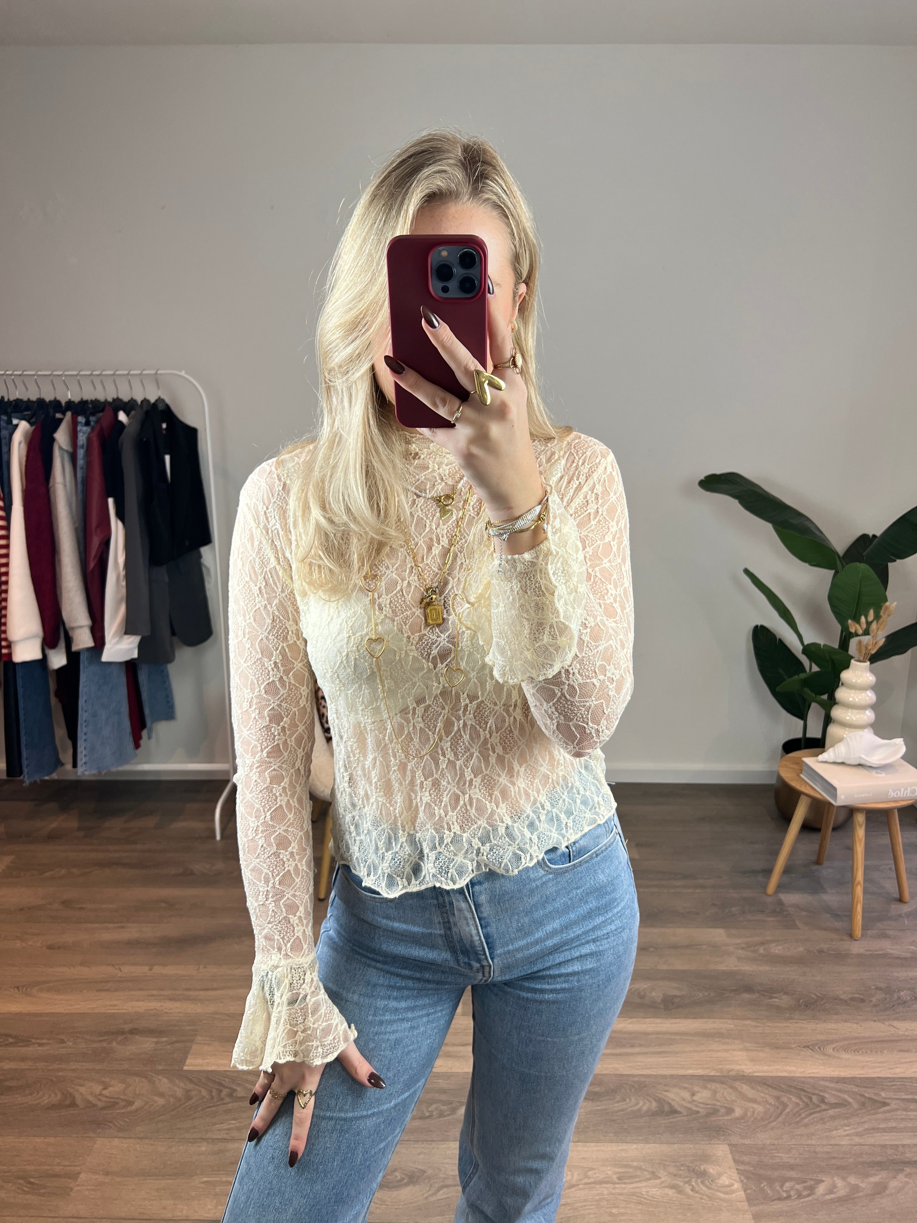 Lace Top Nura | Creme