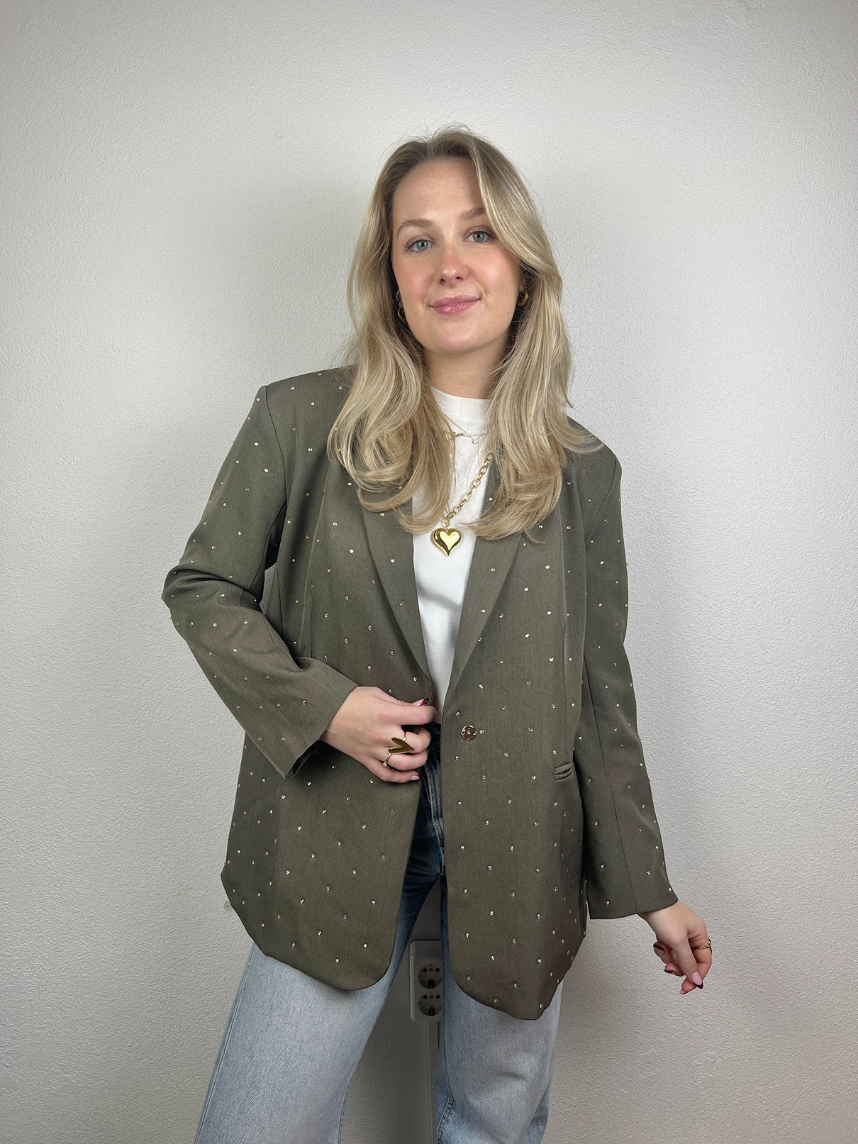 Strass Blazer Amy | Taupe