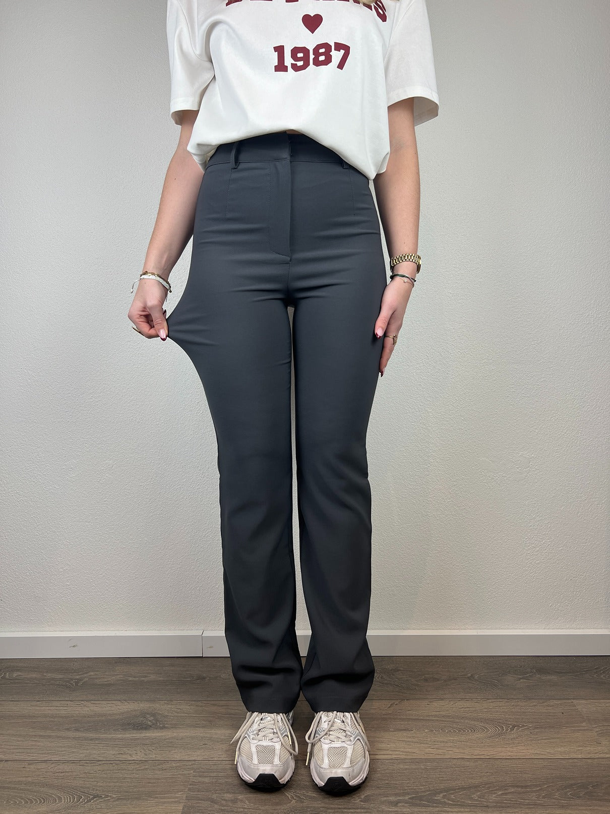 Stretch Pantalon Livia | Grijs